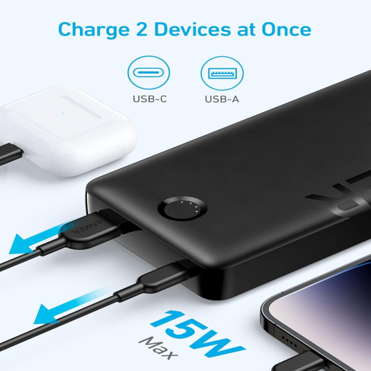 باور بانك  بطارية سعة 20000 mAh مع منفذين شحن- من انكر